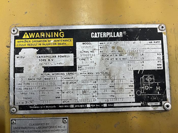 Used Catepillar EP20T Electric Lift Truck