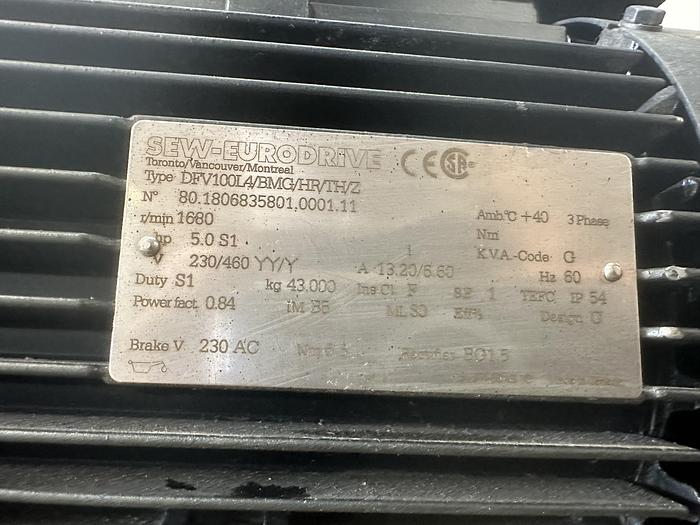 Used Sew-Eurodrive 5 HP Motor w/ Gear Reducer