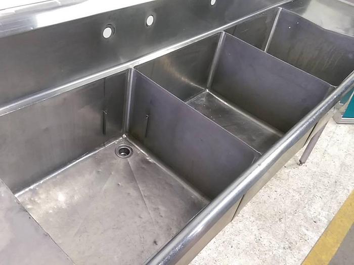 Used Stainless Steel 3-Compartment Sink