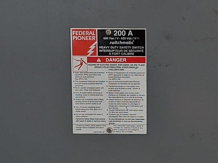 Used VFD Control Panel with Breaker Switch