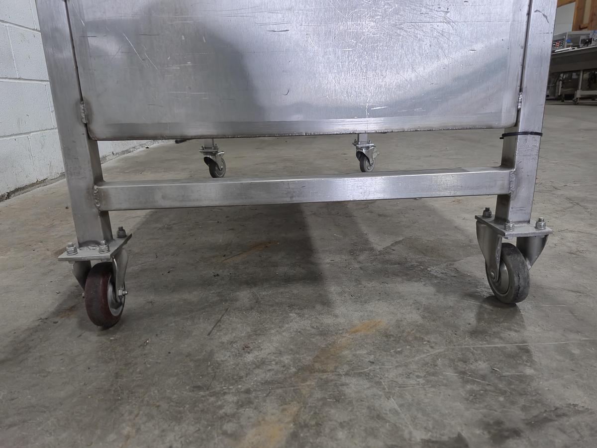 Used 3-Compartment Stainless Steel Mobile Soaking Tank & Utility Cart