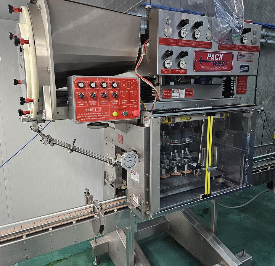 Used Acasi 12 Head Bottling Line with Capper and Labeler