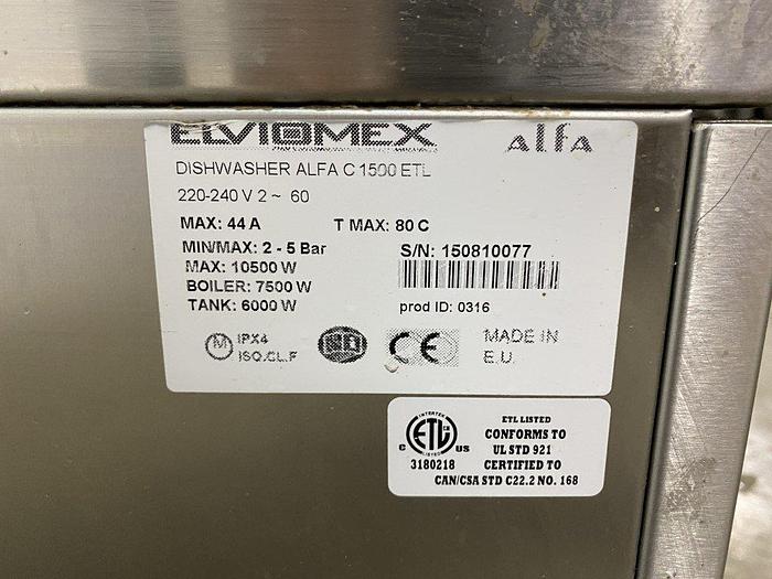 Used Alfa C1500 ETL Turbo Dishwasher