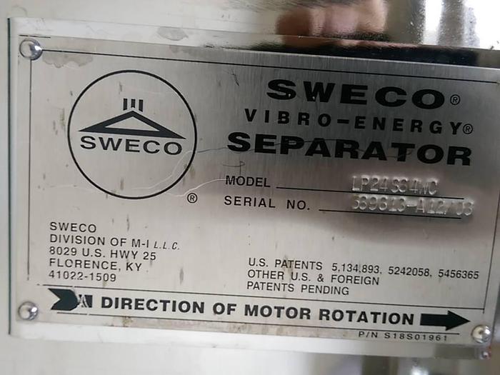 Used SWECO 24" 1/8" Ingredient Sifter