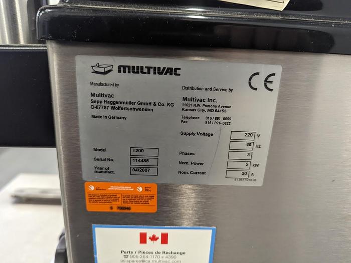 Used Multivac T200 Tray Sealer