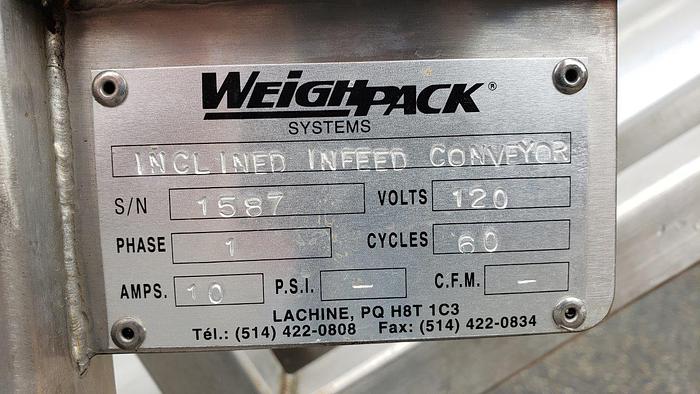 Used WeighPack Inclined Infeed Conveyor