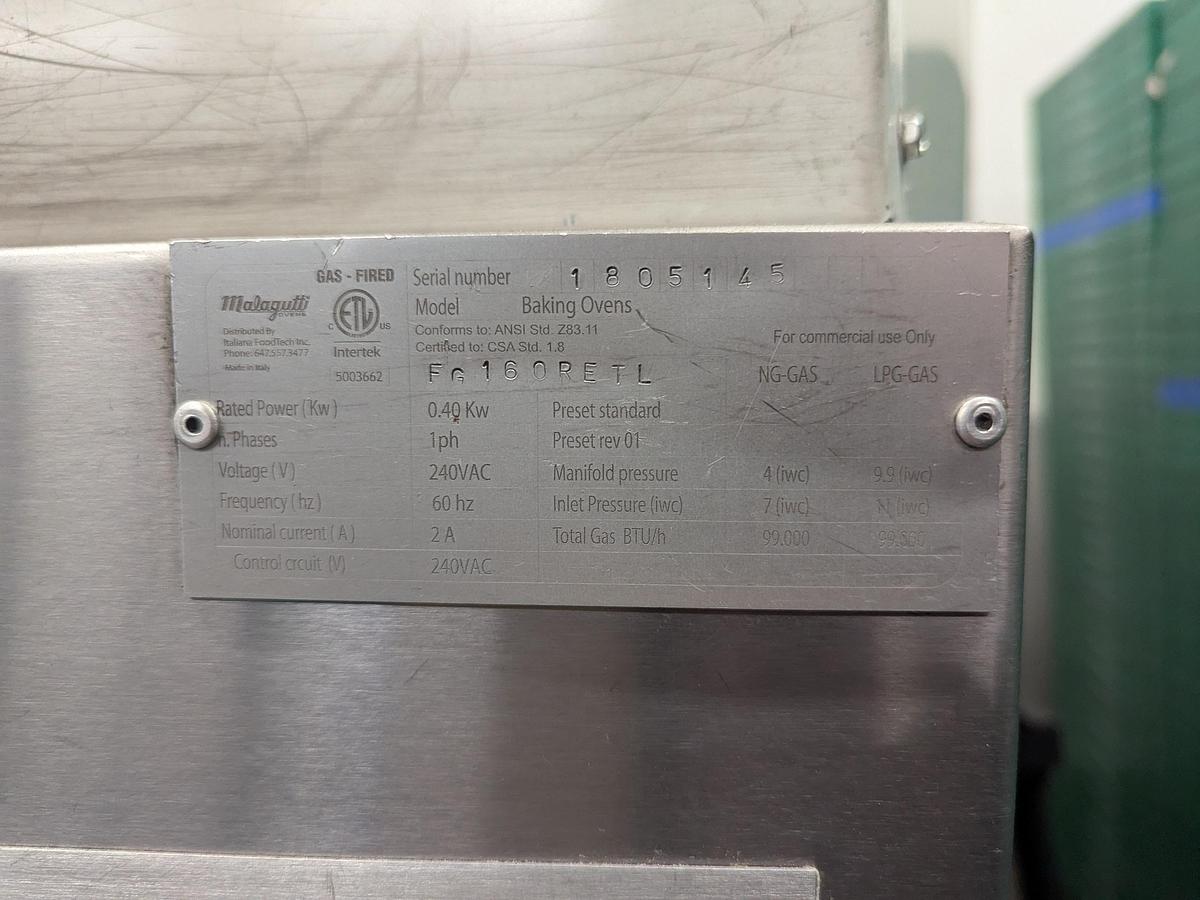 Used Malagutti FG 160 RETL Gas Pizza Oven