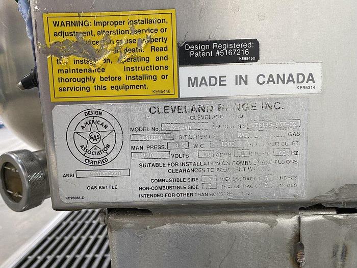 Used Cleveland KGL-40 Steam Kettles