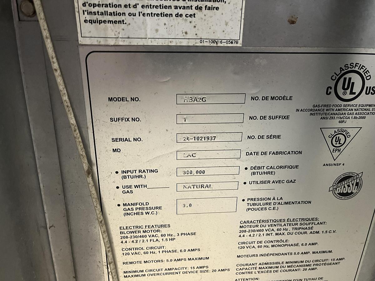 Used Hobart HBA2G Double-Rack Natural Gas Oven