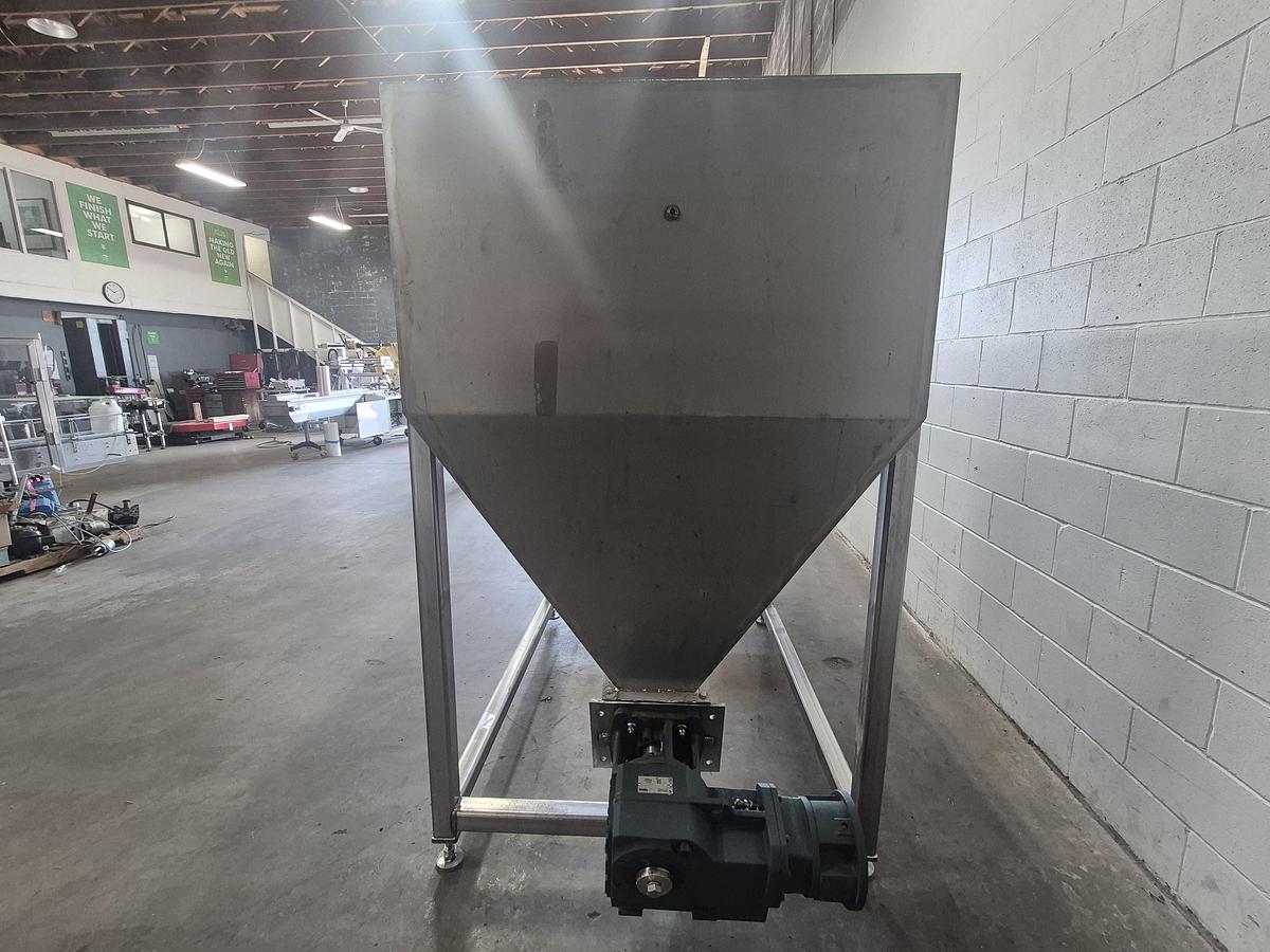 Used Stainless Steel Hopper with Inclined Screw Auger