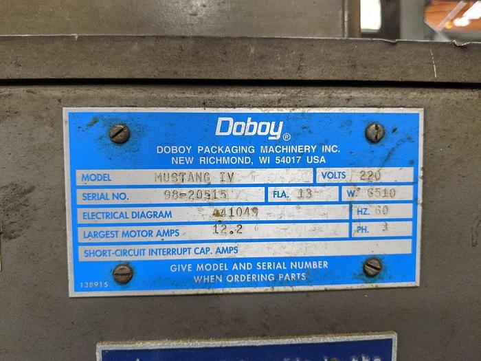 Used Doboy Mustang IV Flow Wrapper