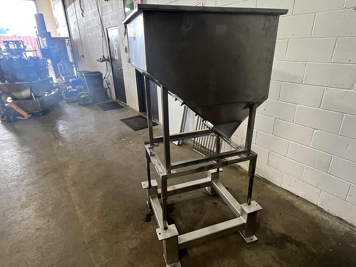 Used 9 CF Stainless Steel Hopper Tote
