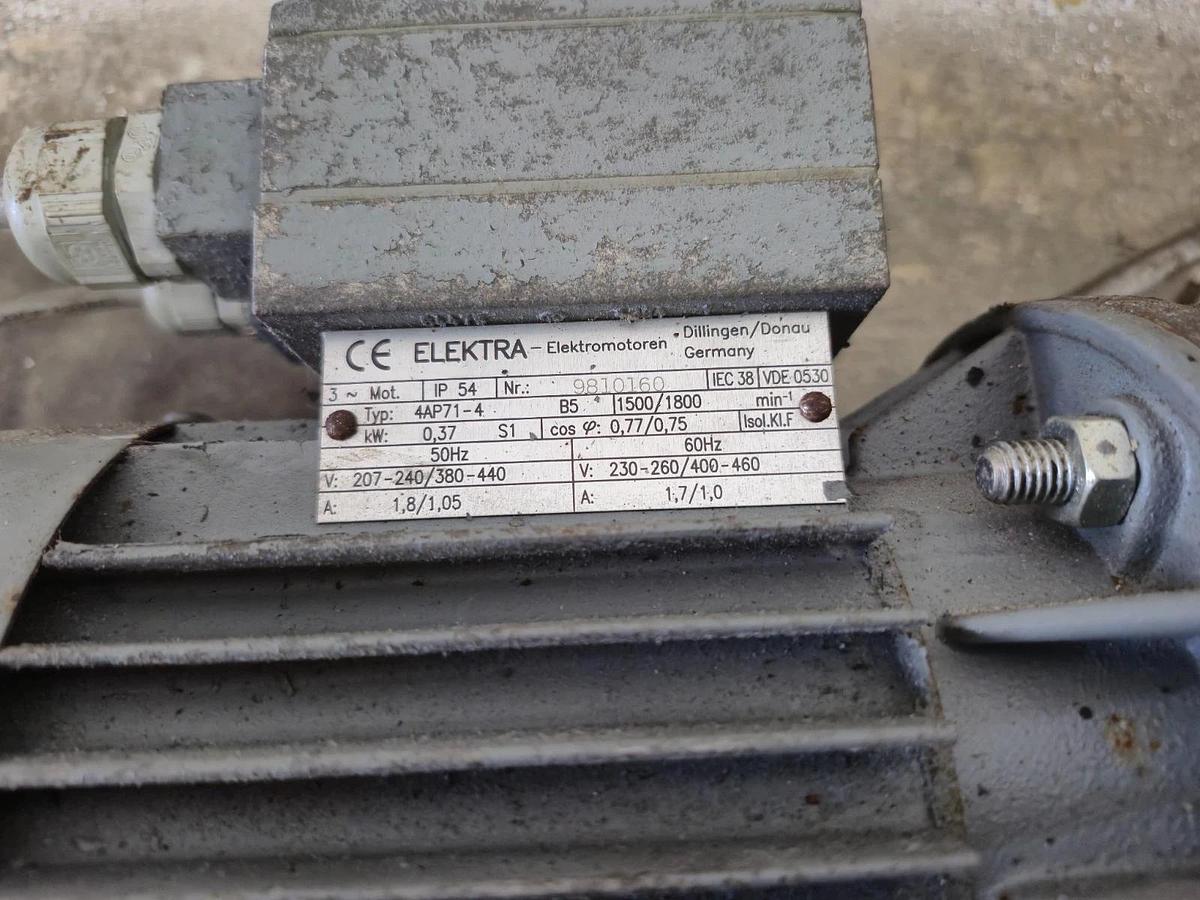 Used Elektra 0.37kW Electric Motor 4AP71-4 w/ Bosch Rexroth Hydraulic Pump 0510010003
