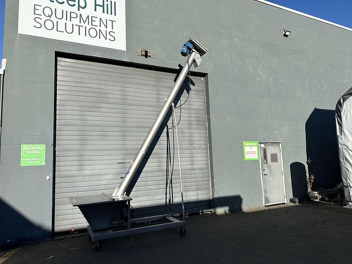 Used Incline Auger Conveyor with Hopper