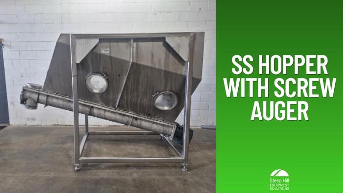 Used Stainless Steel Hopper with Inclined Screw Auger