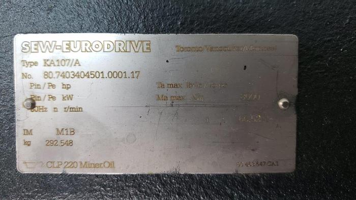 Used Sew-Eurodrive 1.5 Hp Helical Gear Motor