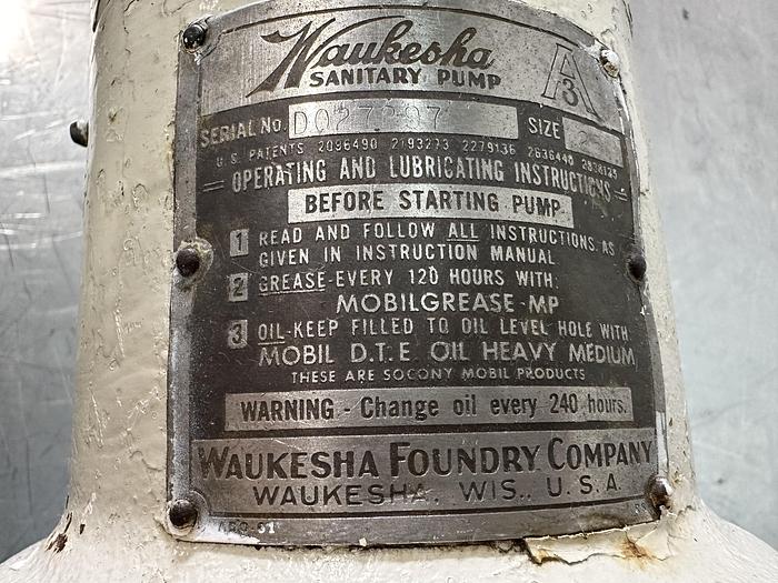 Used Waukesha Model 25 PD Pump