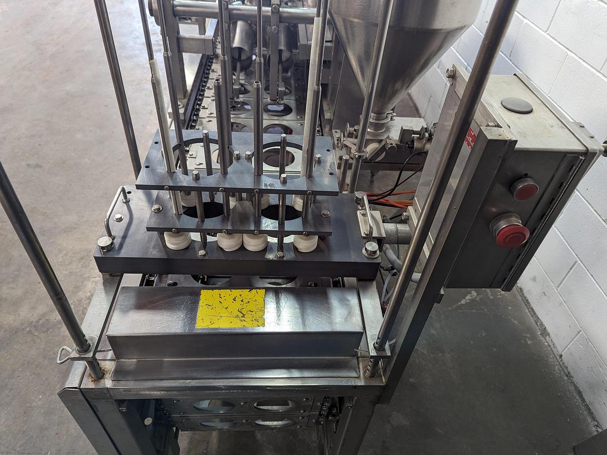Used Modern Packaging 2 Lane Cup Filler