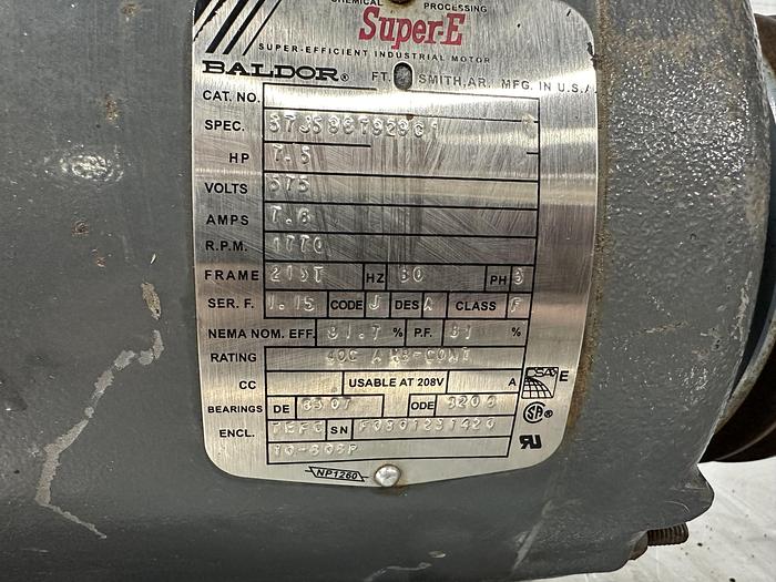 Used Baldor 7.5 HP Super-E Motor