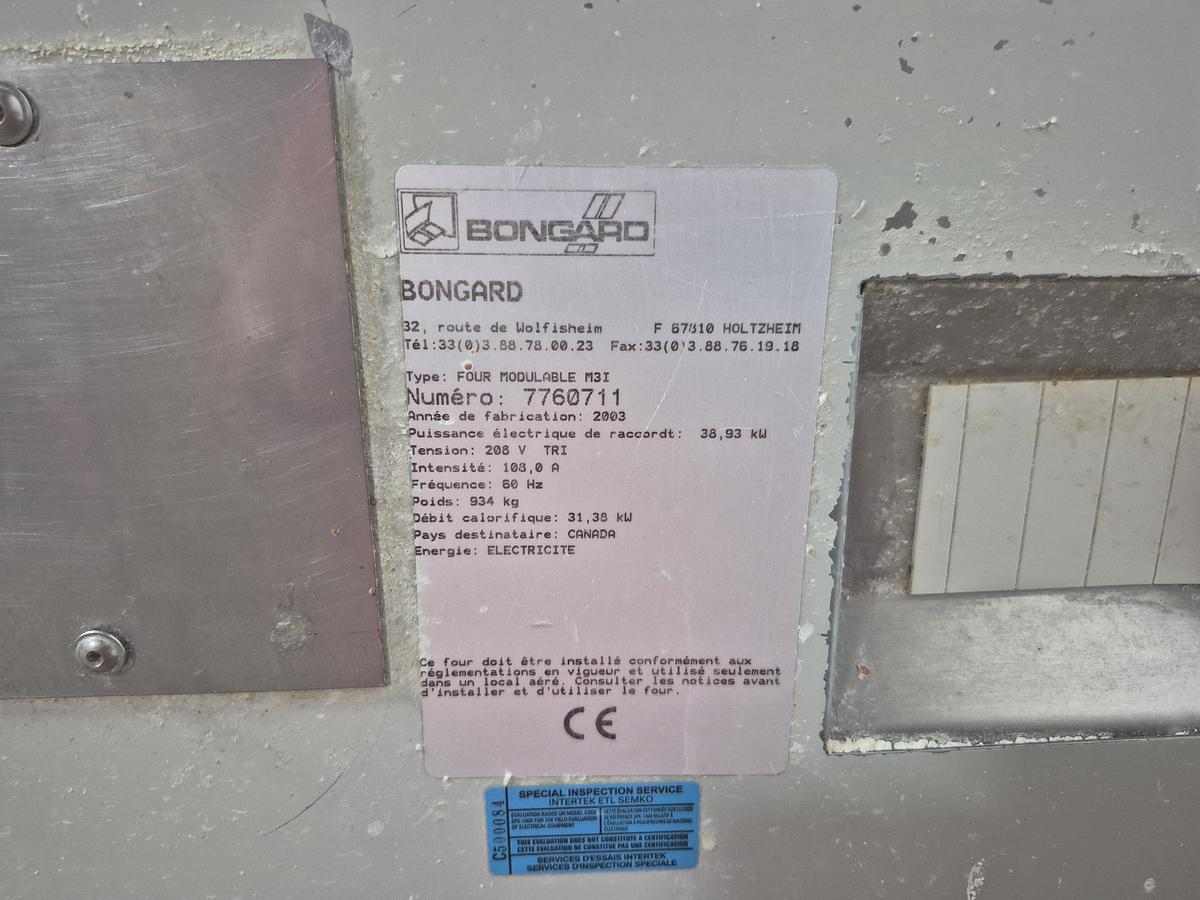 Used Bongard M3I 4-Deck Commercial Electric Oven