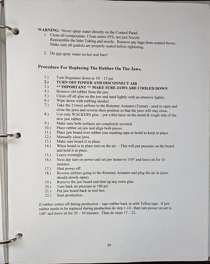 Used Tucs TVF-10-25-C VFFS Bagger