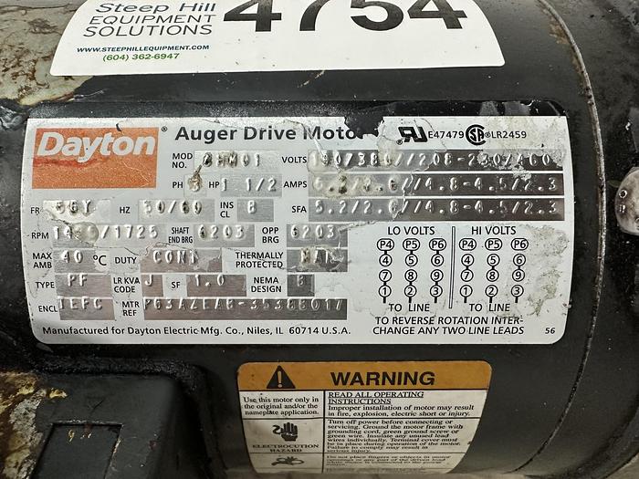 Used Dayton 1.5 HP Auger Drive Motor