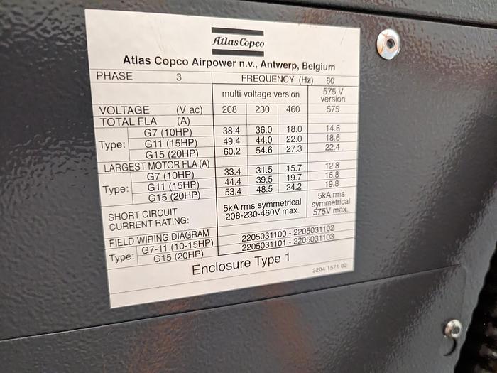 Used Atlas Copco G11FF Air Compressor