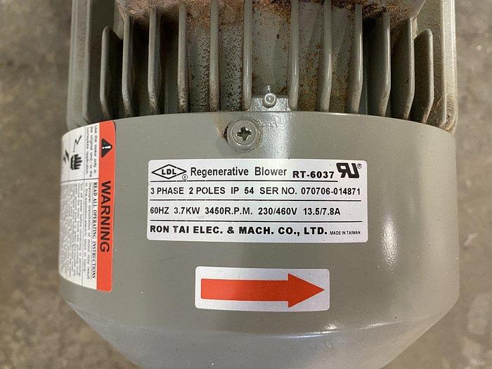 Used Ron Tai RT-6037 Side-Channel Regenerative Blower