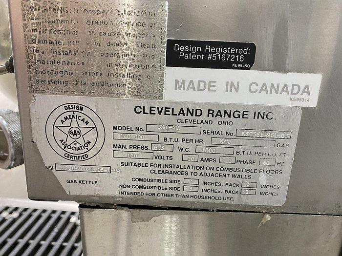 Used Cleveland KGL-40 Steam Kettles