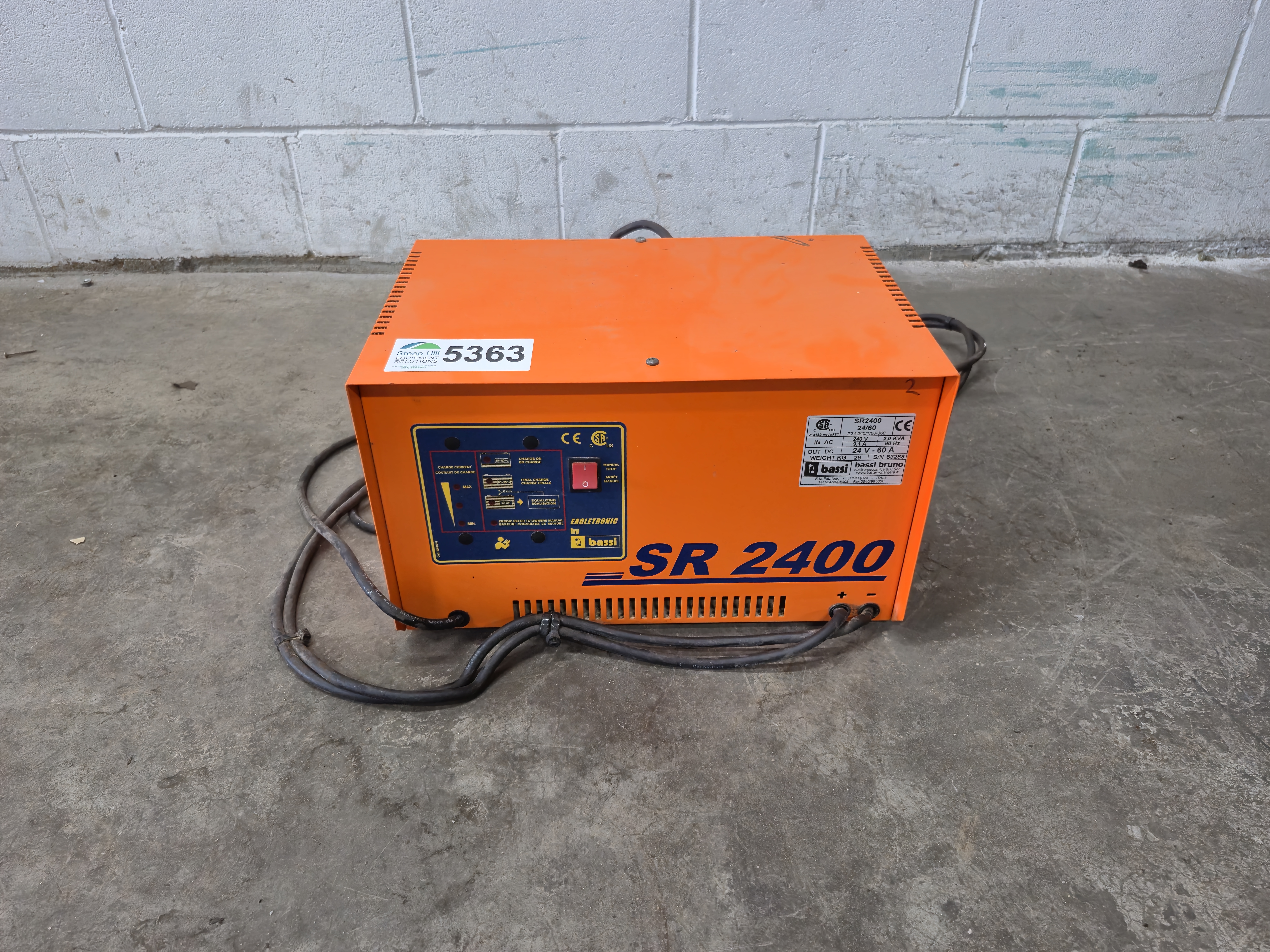 Used Bassi Bruno SR2400 24/60 Industrial Battery Charger