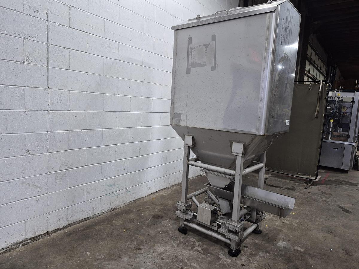 Used Stainless Steel Hopper with Vibratory Feeder on Load Cells