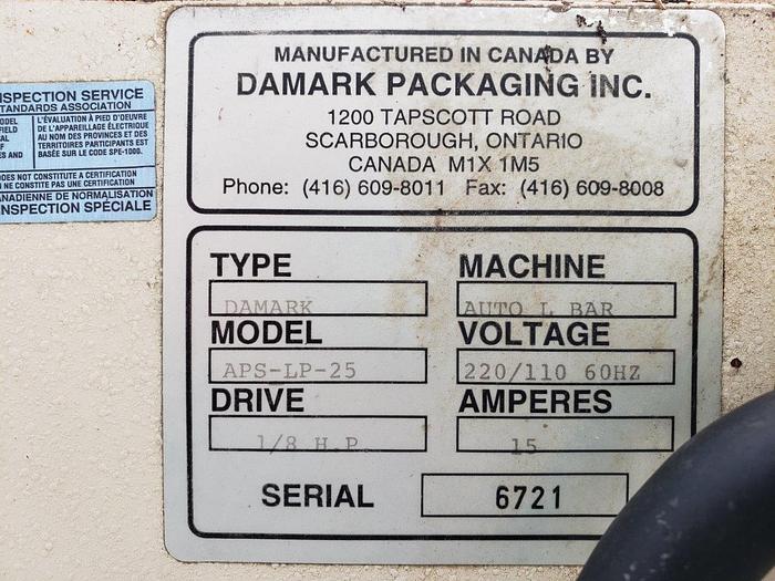 Used Damark Automatic L-Bar Sealer Shrink Wrapper APS-LP-25