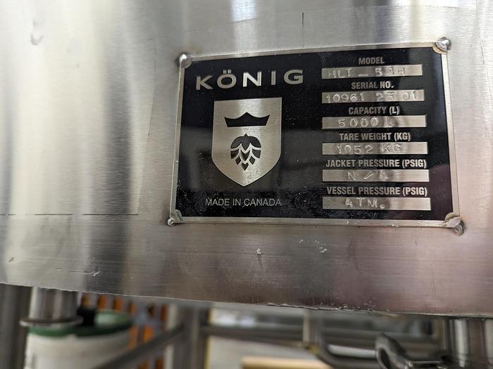 Used König 5000L SS Hot Liquor Tank