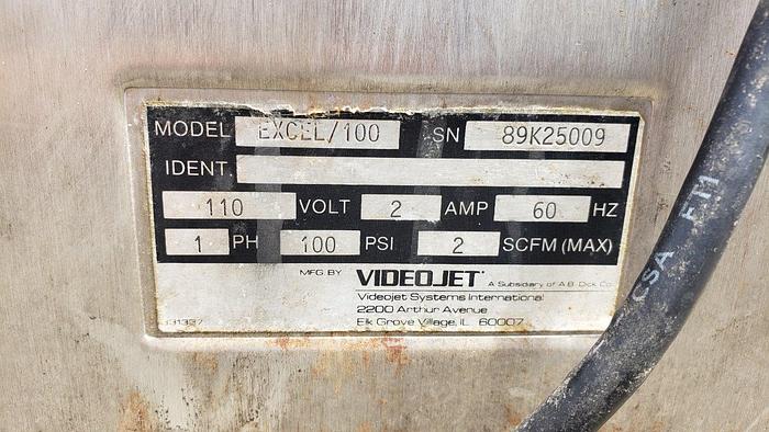 Used Videojet EXCEL/100 Small Character Inkjet Printer