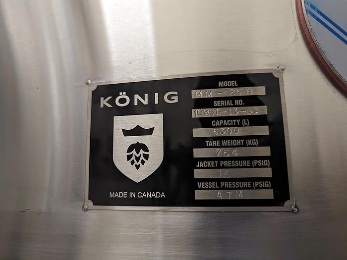 Used König 5300L Jacketed Mix Tank