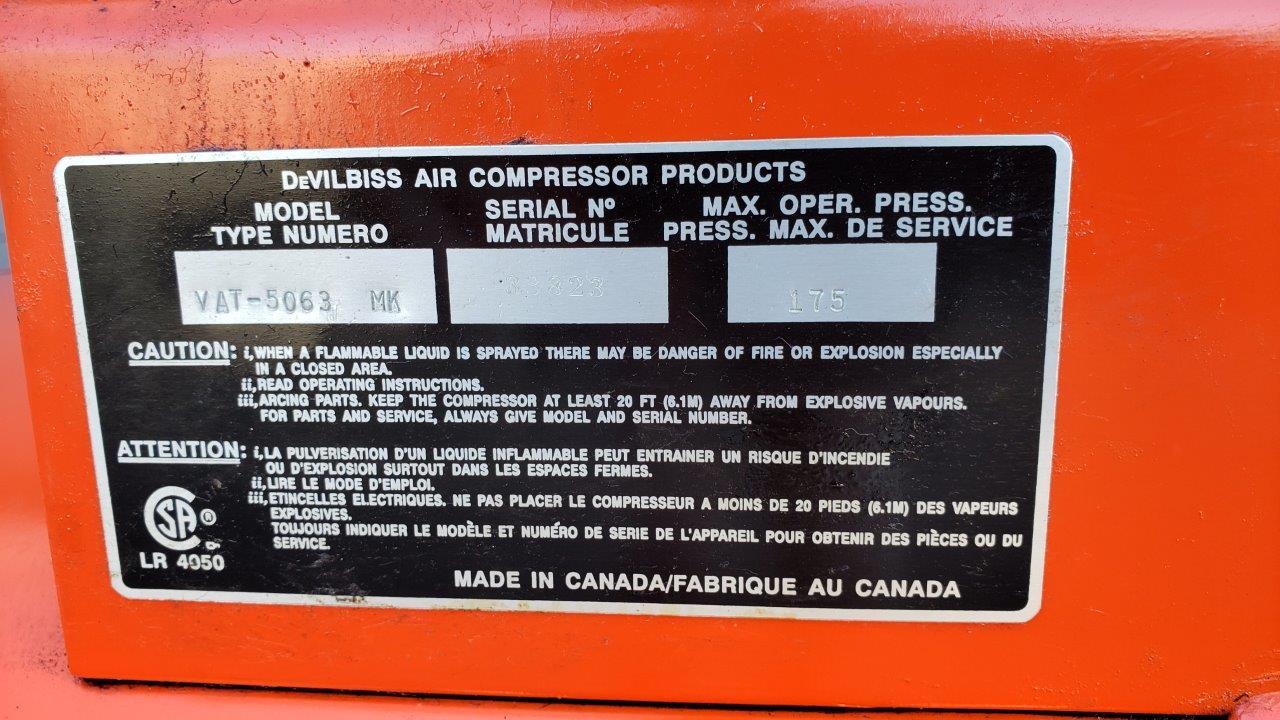 Used Devair 120 Gallon Air Compressor