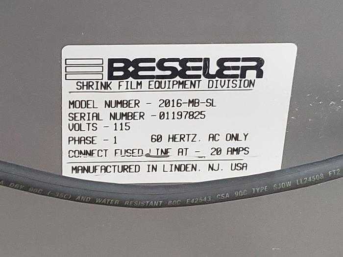 Used Beseler 2016-MB-SL Manual L-Bar Sealer
