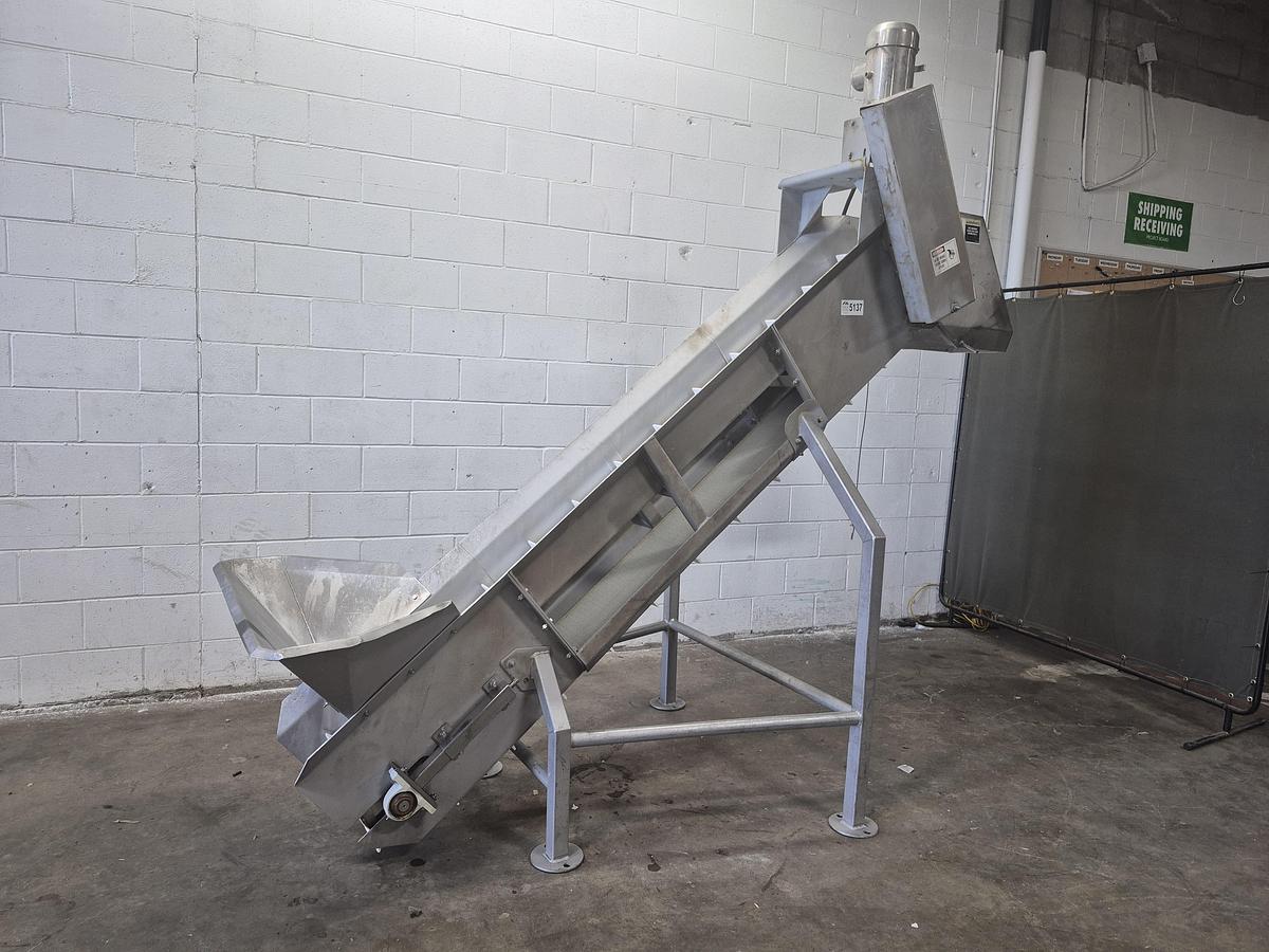 Used Incline Conveyor with Hopper