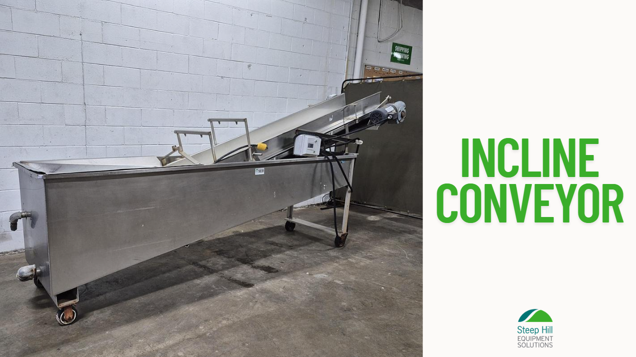 Used Incline Conveyor with 30 Gallon Tank