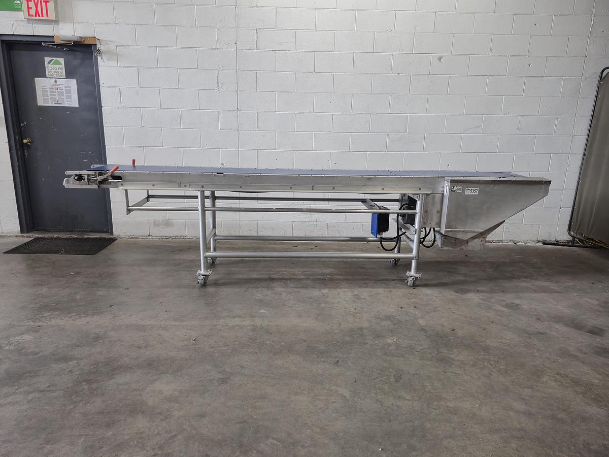 Used 12-Foot Stainless Steel Food-Grade Belt Conveyor