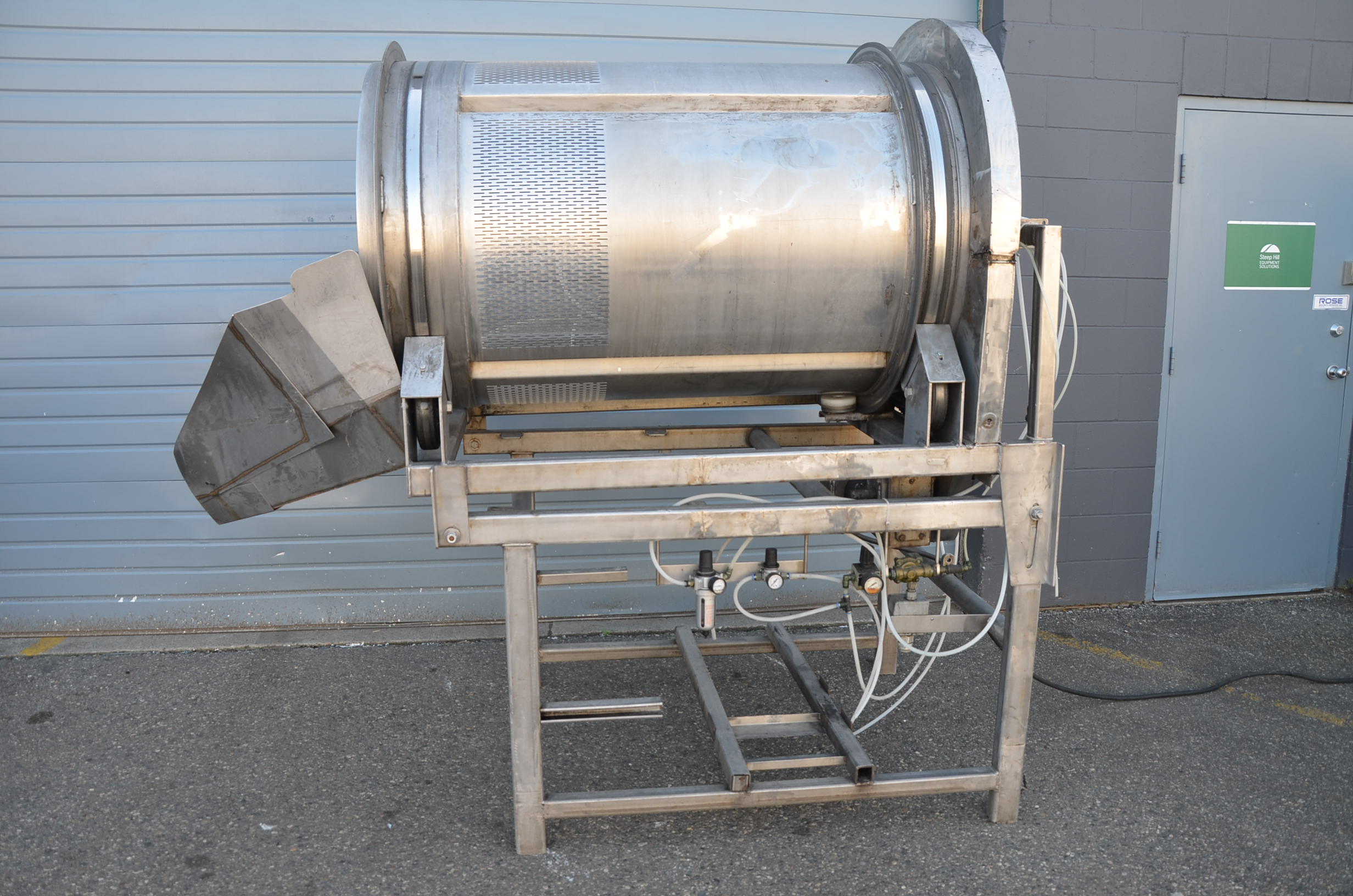Used Berry Tumbler with Sprayer Coater