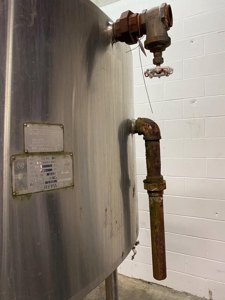 Used Crepaco 600 Gallon Jacketed Dairy Tank