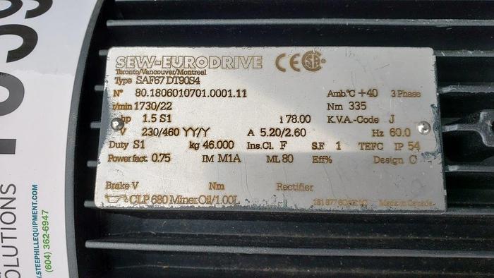Sew-Eurodrive SAF67 Helical-worm Gear Motor