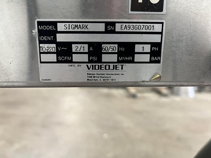 Used Videojet Sigmark Case Coder Ink System