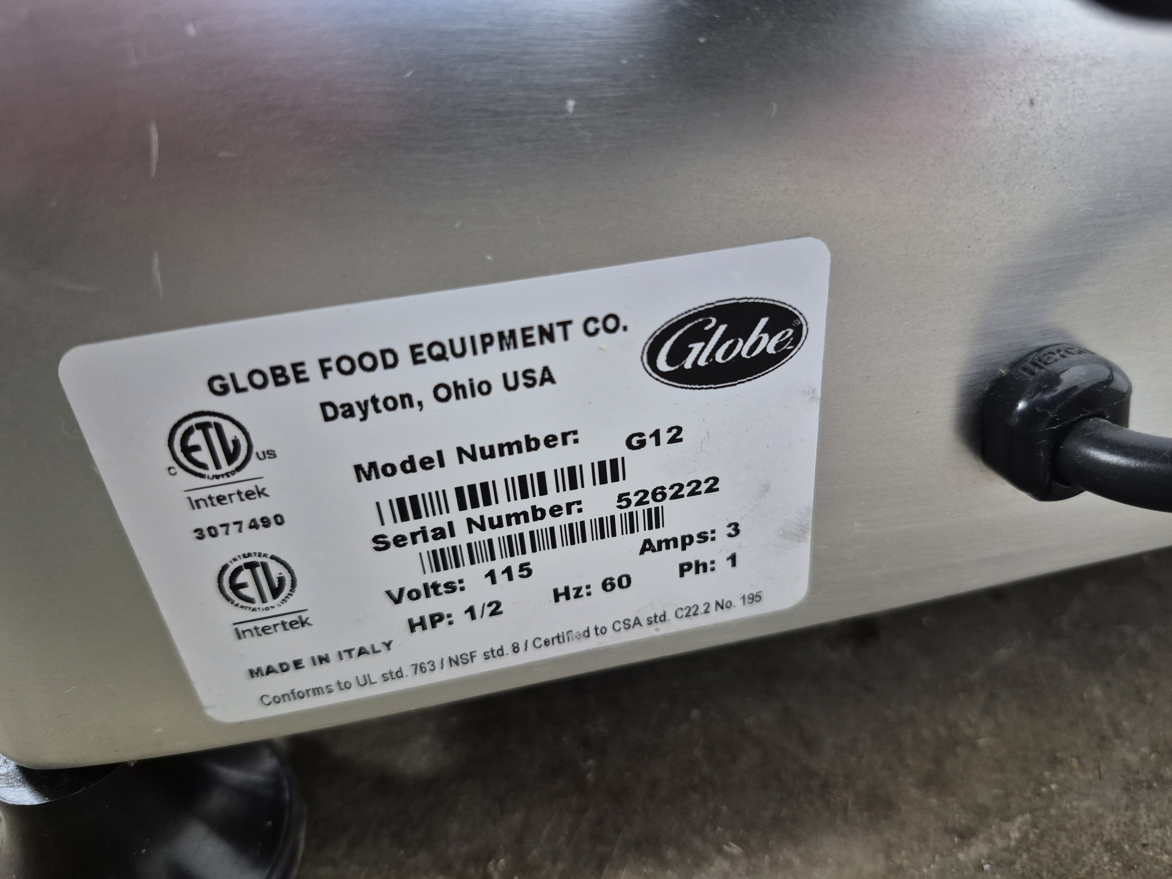 Used Globe G12 Manual Slicer