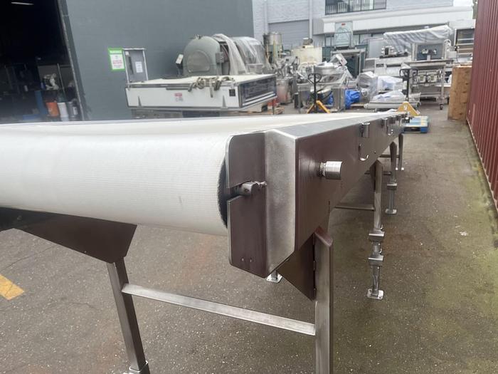 Used ABM 20'L Inclined Flat-Belt Conveyor