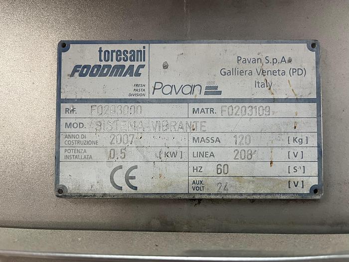 Used Toresani-Foodmac Vibratory Feeder