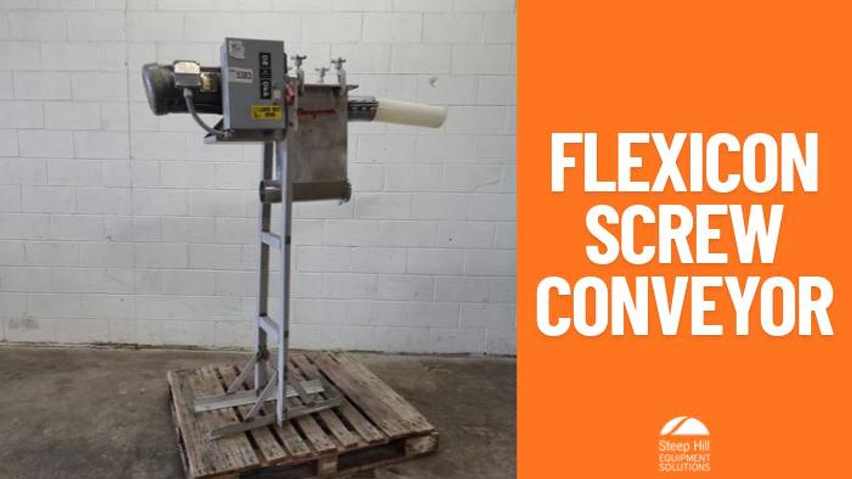 Used Flexicon Flexible Screw Conveyor Discharge Head & Drive