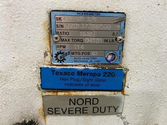 Used NORD 7.5 Hp Foot-Mount Gear Motor & Reducer
