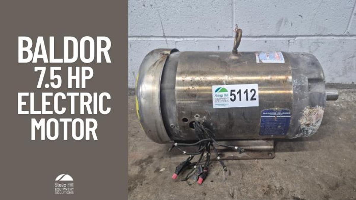 Used Baldor 7.5 HP Washdown Duty Electric Motor